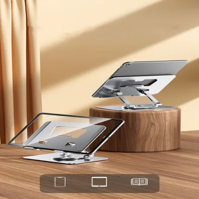Premium 360 Degree Rotatable Tablet Stand Foldable Aluminum Alloy Heavy Duty Ergonomic iPad and Mobile Holder
